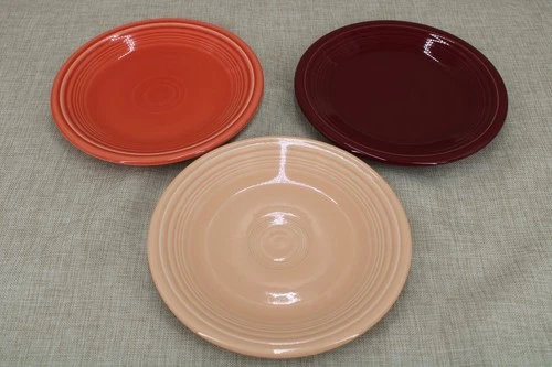 Fiesta Ware 7 ¼” Salad Plate W/ Persimmon, Cinnabar & Apricot Set of 3