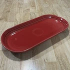 Fiesta FiestaWare Oval Bread Platter Utility Tray Scarlet Red Homer Laughlin￼