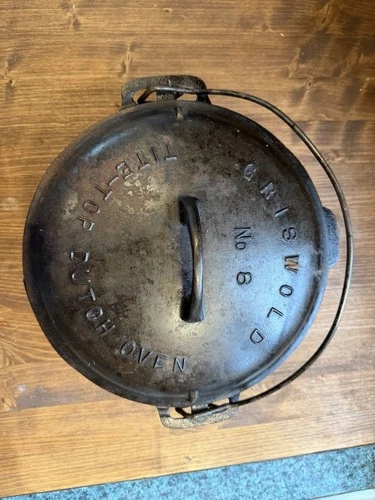 Vintage Griswold TITE-TOP 8 No. 1278 Cast Iron Dutch Oven w/ 2551A 2-10-1920 Lid