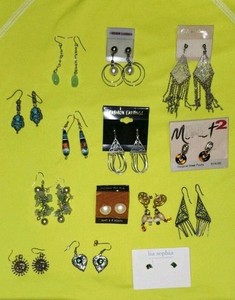 Costume Jewelry Earrings Lot Of 14 Pairs/Modern+Vintage/ Unbranded/new+used 