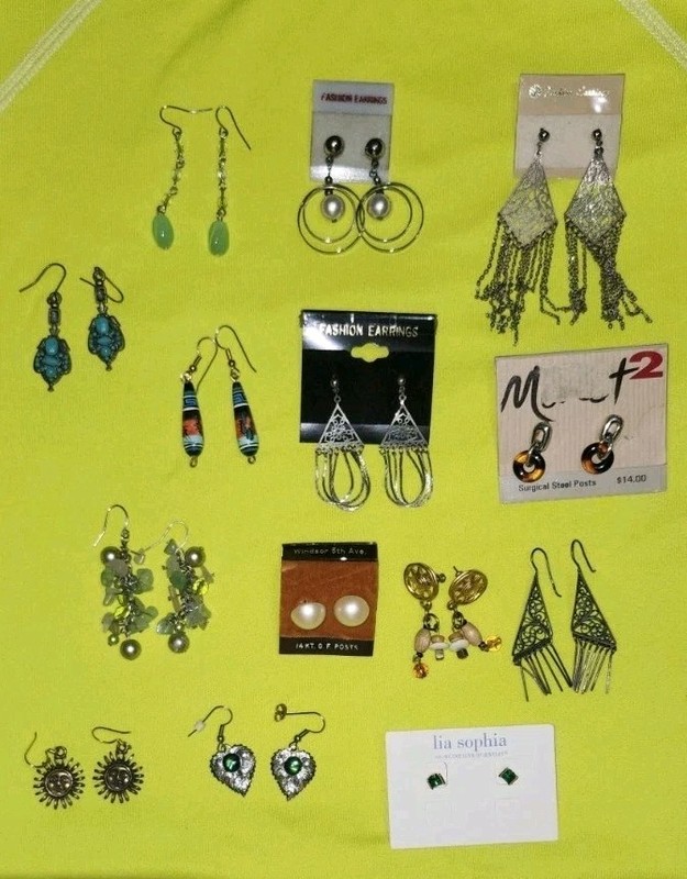 Costume Jewelry Earrings Lot Of 14 Pairs/Modern+Vintage/ Unbranded/new+used 