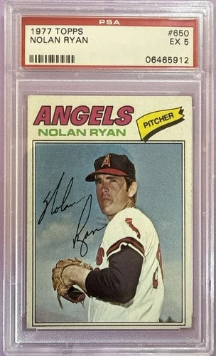 1977 TOPPS NOLAN RYAN #650 PSA 5 EX CALIFORNIA ANGELS HOF VINTAGE BASEBALL
