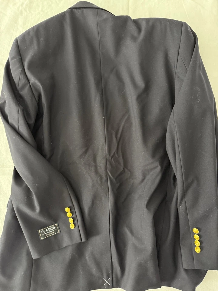 Blazer JOS A BANK Azul Marino 100% Lana Dos Botones 46L NUEVO NUEVO CON ETIQUETAS Foto 2 de 4