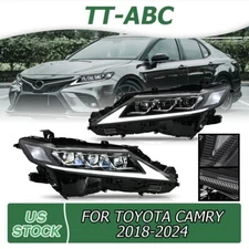 1 Pair LED Projector Headlights For 2018-2024 Toyota Camry LED DRL Front Lamps