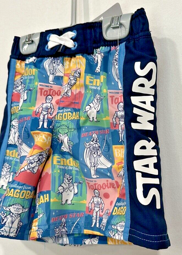 Disney Store Star War Swim Trunks Boys C3-PO R2-D2 Yoda Ewok Darth Vader NEW 4 - Picture 5 of 9