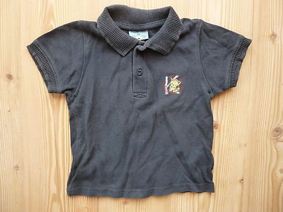 schönes Poloshirt Polohemd KATZE Gr 98 104 dunkelblau T-Shirt kurzarm Sweatpulli