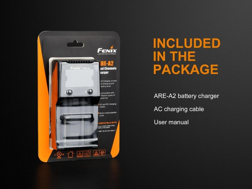 Fenix ARE-A2 Battery charger for 16340 26650 14500 AA w/car cable - Image 2 of 4