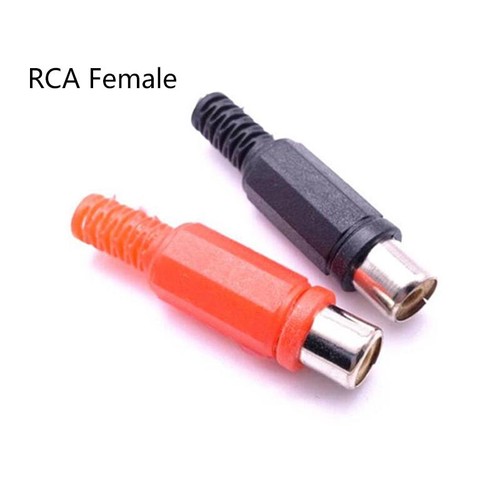 4/10/20pcs Black Red Solder RCA Male Female Plug Audio Video Adapter Connector - Picture 8 of 8