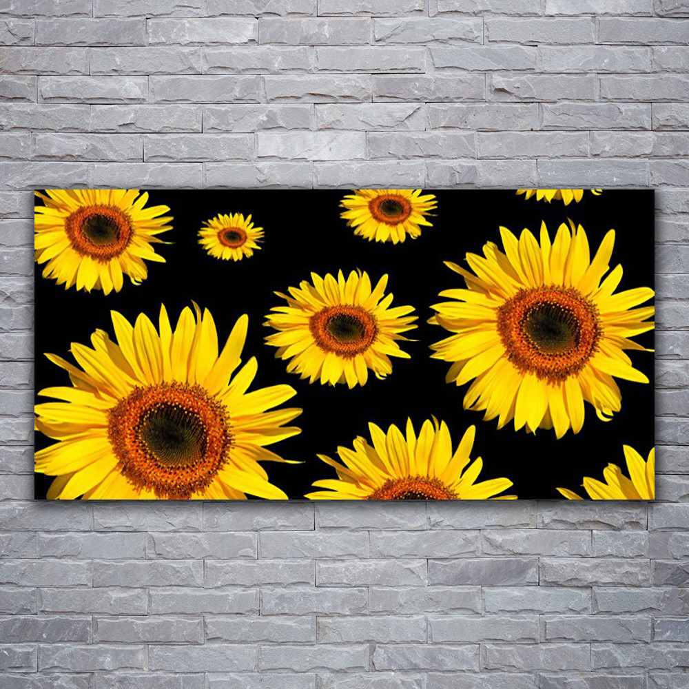 Tableau sur verre Tulup Tournesol 120x60 cm pour salon