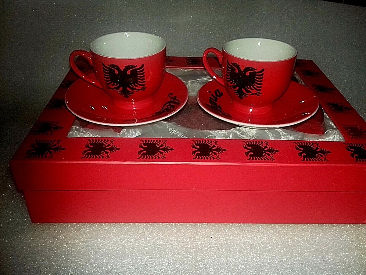 NEW ALBANIA COFFEE CUP MUG-SET 6 RED PIECES-ALBANIA FLAG EAGLE  DESIGN-SOUVENIR-R | eBay