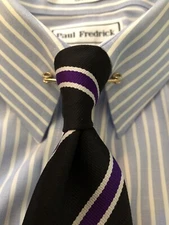 Gold-tone Curled Ends Clip-on Collar Bar