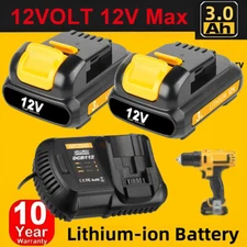 For DeWalt 12V 12 Volt MAX Lithium-Ion for DCB120 DCB122 Battery/Charger replace