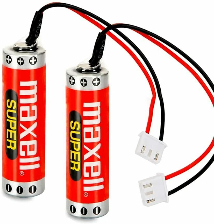 50PCS 3.6V 1800mAh MAXELL ER6C AA PLC Battery for Mitsubishi FX F2-40BL w/Plug - Image 2 of 4