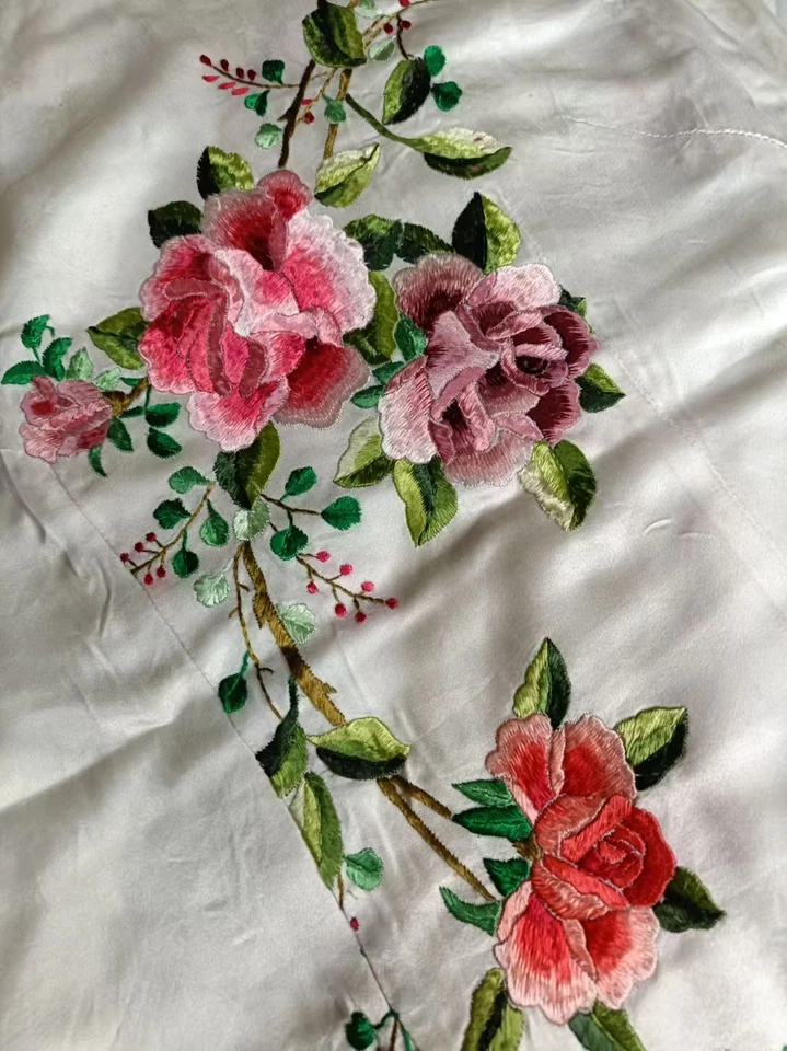 Antigua túnica de seda de la dinastía Qing china, disfraz bordado vintage coleccionable Foto 4 de 4