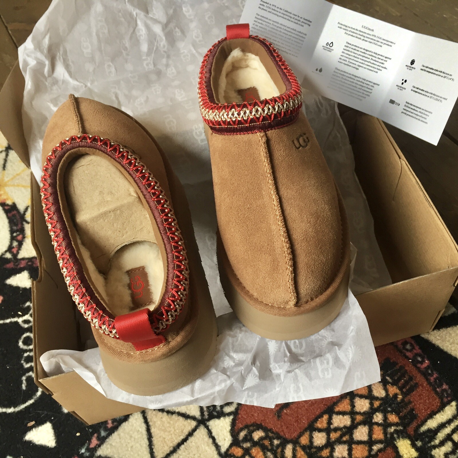 UGG Tazz zueco mujer EU37 UK4 NUEVO zapatillas de castaña