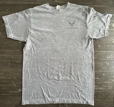 VINTAGE 80S US AIR FORCE GRAPHIC LOGO MENS GRAY T-SHIRT SIZE MEDIUM