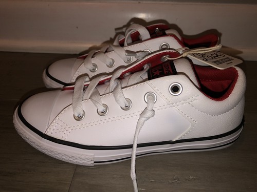 junior white leather converse