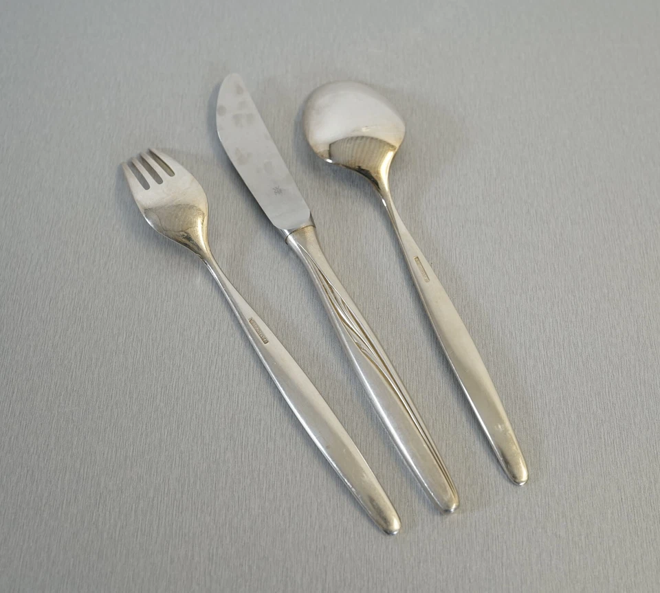 WMF Patent Heidelberg posate da tavola argento anni 90 menù posate 3 pezzi vi... - Immagine 3 di 4