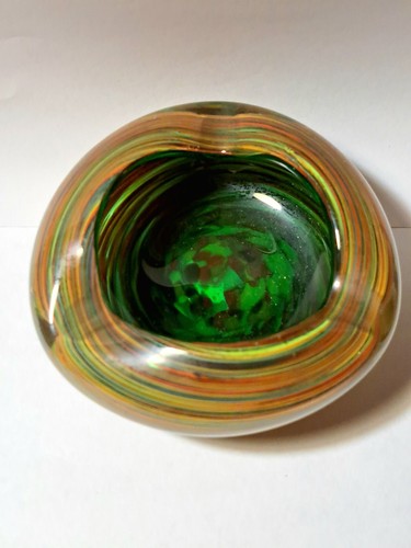 Vintage MURANO GINO CENEDESE ART GLASS DISH MID CENTURY MODERN COLORFUL STRIPES - Picture 18 of 21