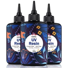 UV Resin 300g - Upgraded UV Resin Kit Hard Type Crystal Clear Ultraviolet Cur...