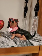 Blue Sky Clayworks BE MINE Ceramic Dachshund Valentine's Day dog