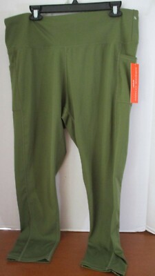 ADRIENNE VITTADINI SPORT~Green PULL ON ATHLETIC PANTS~Women's 3X~NWT