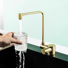 Brushed Gold Durable Stainless Steel Kitchen Faucet Drinking Water Single Cold