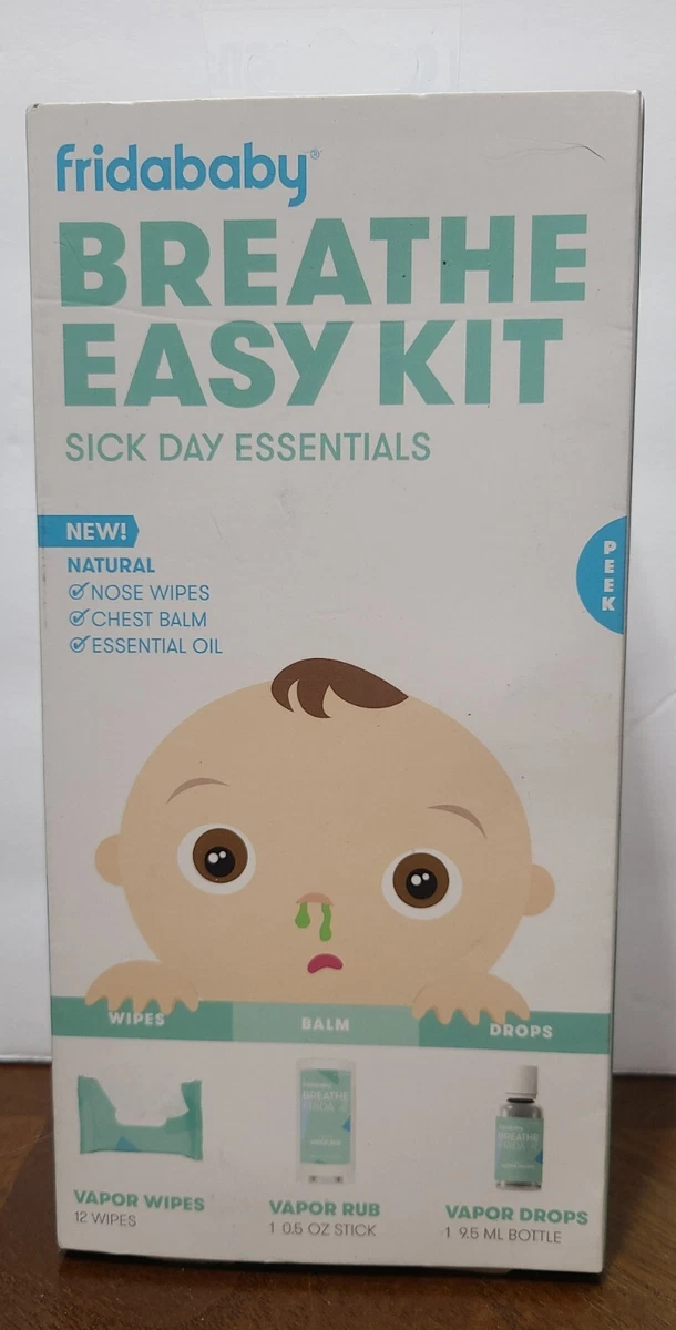 Frida Baby Breathe Easy Kit Sick Day Essentials 3 mo Wipes Rub