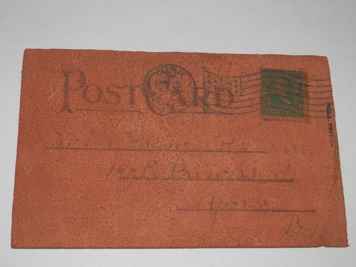 POSTALES DE CUERO DE LA ERA CINCO 1901-1907 - BANDERAS PATRIÓTICAS AMERICANAS ESTRELLAS RAYAS - Imagen 4 de 10