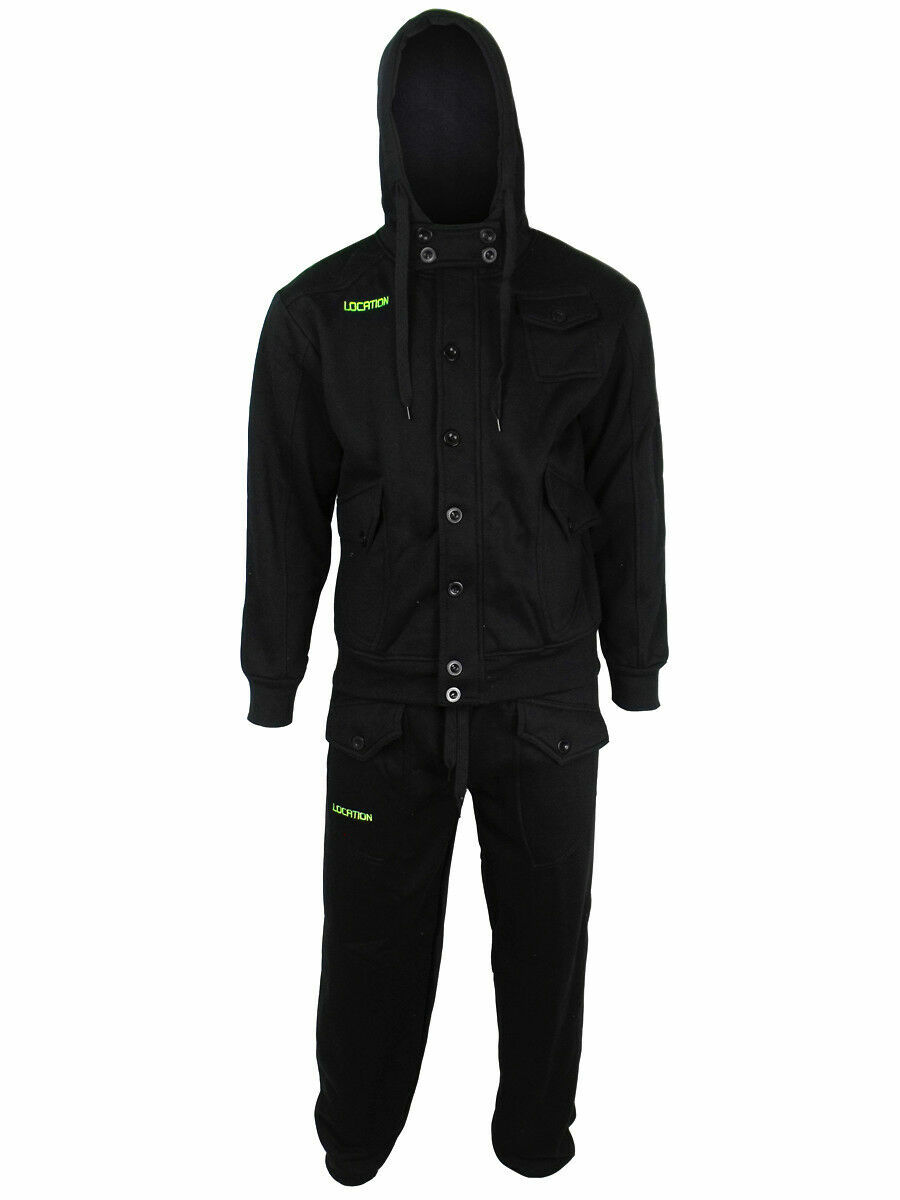 Mens Full Tracksuit Set Fleece Hoodie Top Bottoms Joggers