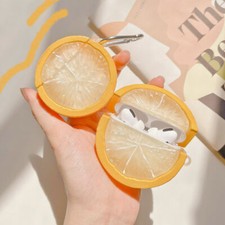 3D Cute Fresh Lemon Slice Earphone Silicone Cover For AirPods 1 2 3 Pro Case