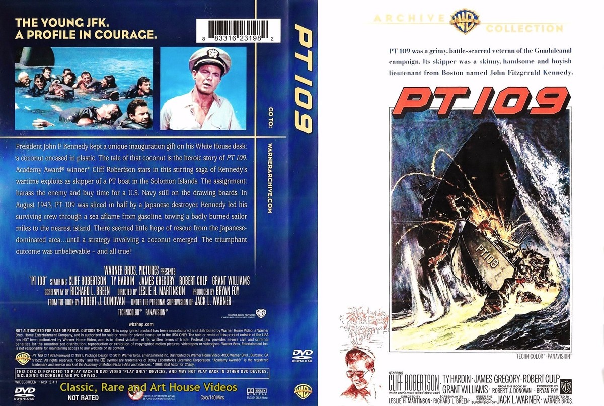 PT 109 ~ DVD ~ Cliff Robertson, Ty Hardin, Robert Culp (1963