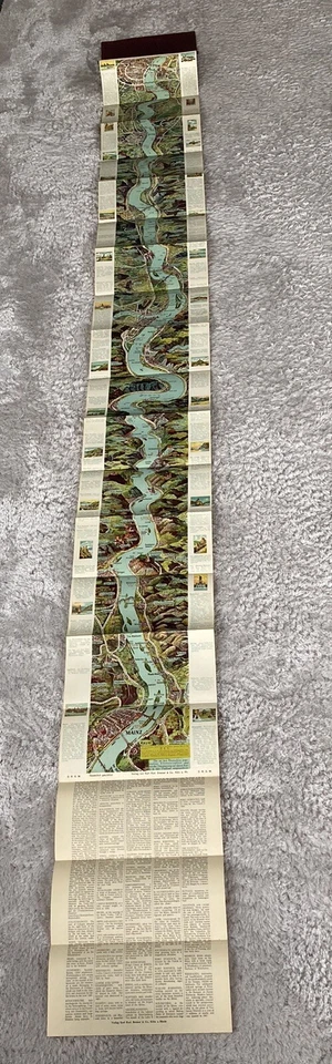 Antique Travel Guides Rhine Fold Out Panoramic Mayence to Cologne Map Germany - Image 2 of 4