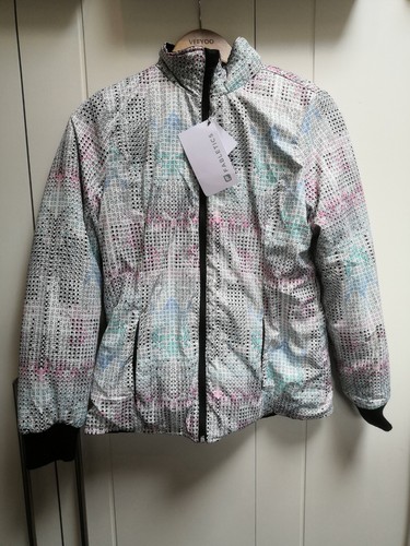 Fabletics XS Medusa Reversible Workout Jacket Black & White Print RRP £82 - Picture 2 of 11
