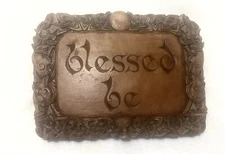 Blessed Be Wall Plaque Wood Finish Dryad Design Wiccan Saying Welcome Sign