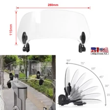 Motorcycle Adjustable Clip-on Windscreen Extender Windshield Extension Universal