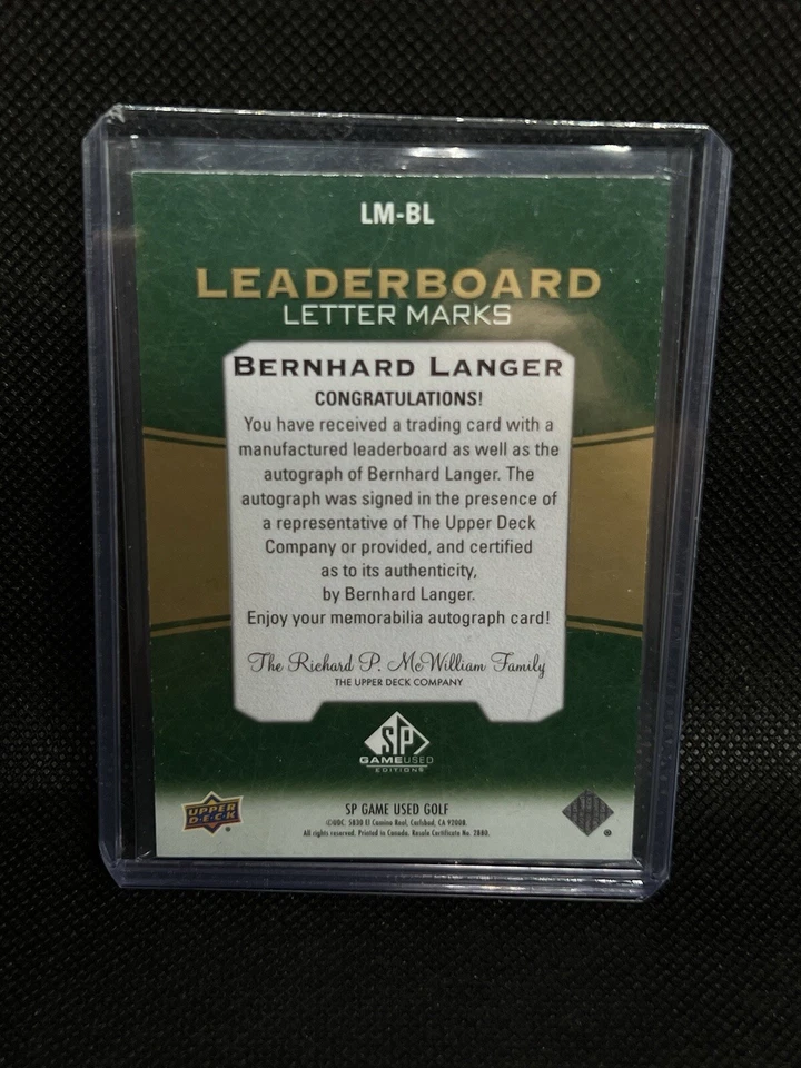2024 SP GAME USED GOLF BERNHARD LANGER LEADERBOARD LETTER MARKS "E" AUTO /15 - Image 2 of 2