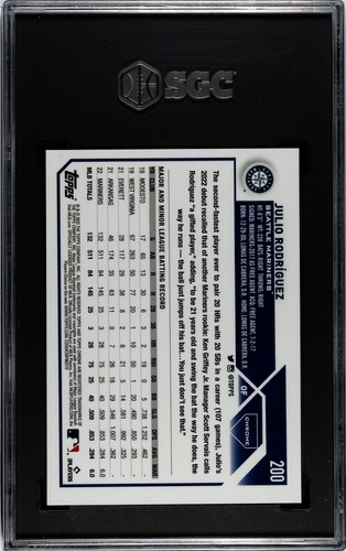 2023 Topps Chrome #200 Julio Rodriguez Short Print SP SGC Graded 9.5 MT+ - Foto 2 di 2