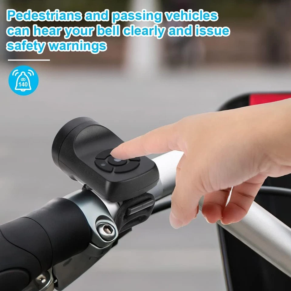 Bocina de bicicleta de carga USB campanas súper fuertes bicicleta de montaña eléctrica MTB 140db Foto 4 de 4