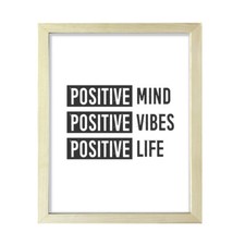 Positive mind Positive vibes Positive life, Framed Wall Art, Home D cor Prints