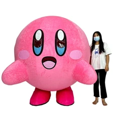 7' Kirby Inflatable Costume Plush Blow Up Mascot Halloween Cosplay Party Outfit