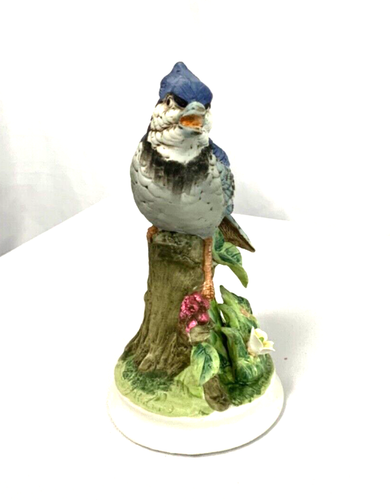 Estatuilla vintage pintada a mano azul Jay Bird Angeline originales Japón - Imagen 2 de 10