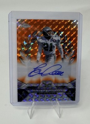 2025 Topps Chrome Eric Allen Hall of Auto Orange Geometric Refractor #/25 Eagles