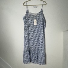 Two by Vince Camuto NWT Spaghetti Strap Dress XL Tiered Lined Blue White