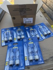 12 GE Light Bulbs 40Watts Bent Tip Crystal Clear Medium Base Decorative, 6-pk