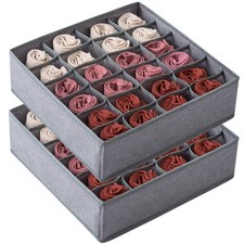 2 Pack Socks Underwear Drawer Organizer Divider, 24 Cell or 16 Cell Collapsib...