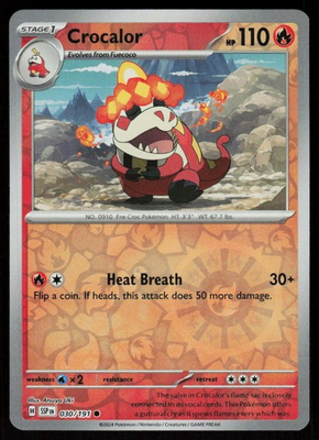 #ad Crocalor 030 191 Common Surging Sparks Pokemon Reverse Holo Near Mint $0.99