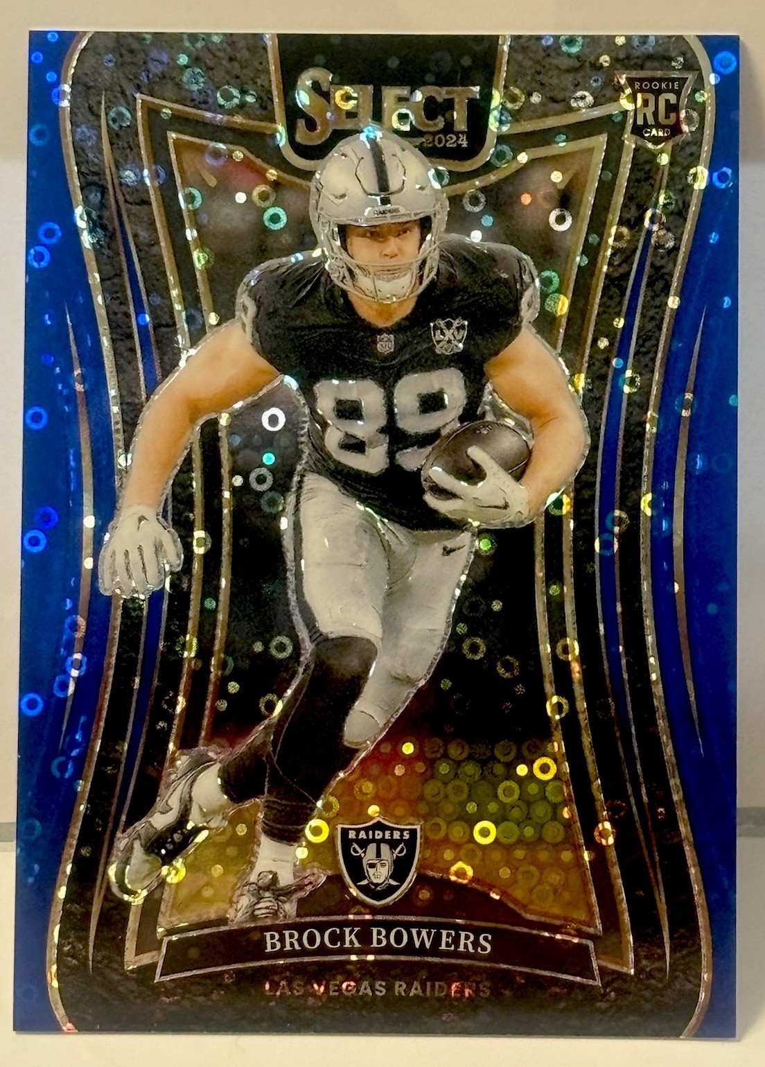 2024 Panini Select Suite Level Blue Disco Prizm #24/25 Brock Bowers RC