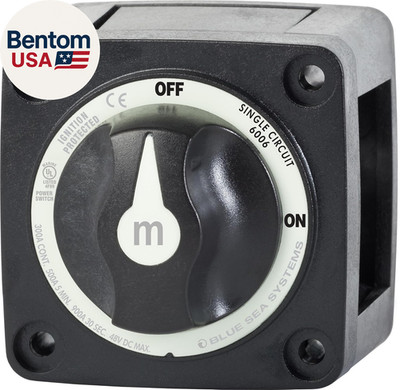 On/Off Battery Switch with Knob, Black, 6006200 M Series