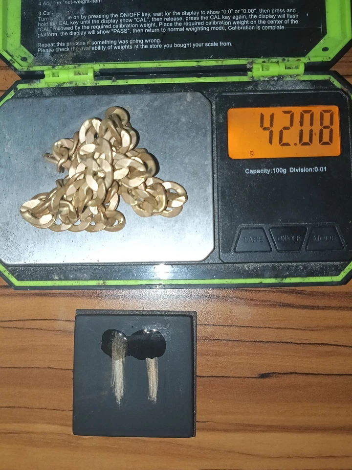 42 Gram 10k Broken Cuban Link Chain JSP Tested - Image 2 of 2